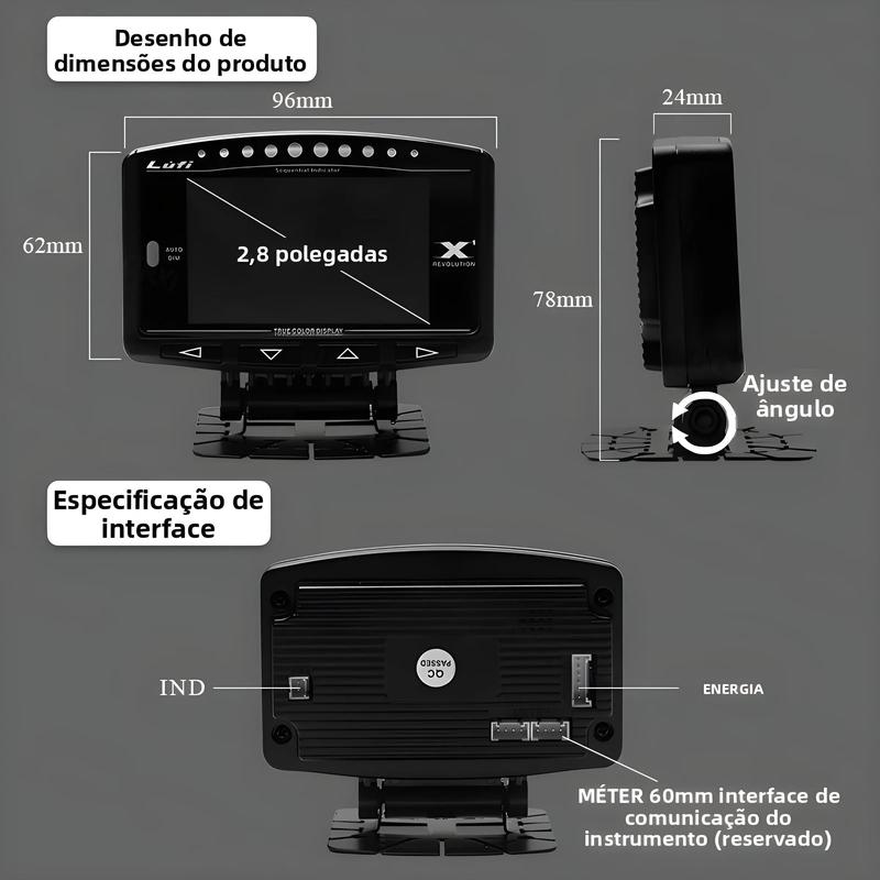 Original lufi x1 revolução obd obd2 medidor inteligente digital